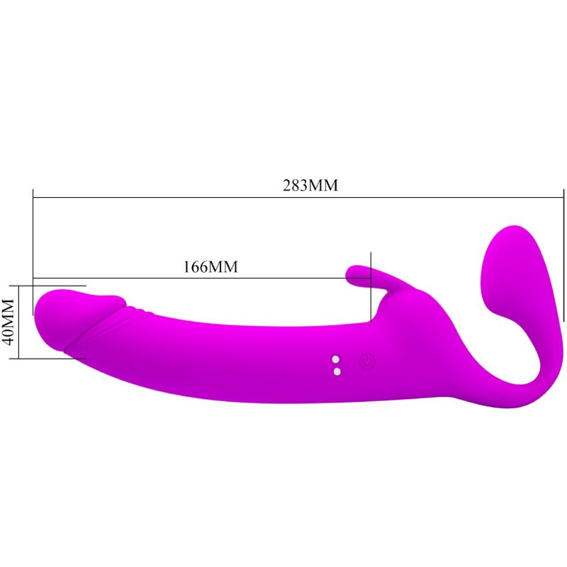 PRETTY LOVE - ZANINI STRAPLESS STRAP - ON 10 VIBRATIONS PURPLE - Kink&Play