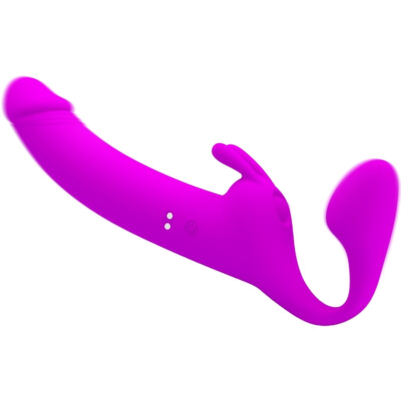 PRETTY LOVE - ZANINI STRAPLESS STRAP - ON 10 VIBRATIONS PURPLE - Kink&Play
