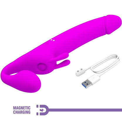 PRETTY LOVE - ZANINI STRAPLESS STRAP - ON 10 VIBRATIONS PURPLE - Kink&Play