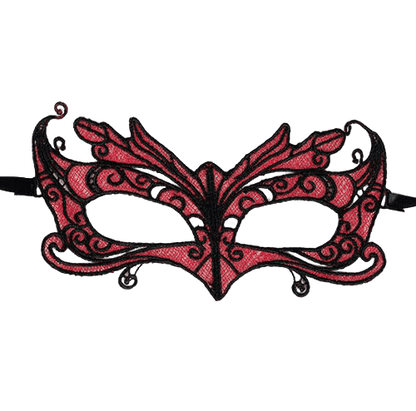 QUEEN LINGERIE - LACE MASK WITH RED DETAILS - Kink&Play
