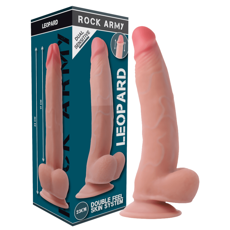 ROCKARMY - HARNESS + DUAL DENSITY LEOPARD 23 CM - O - 4.77 CM - Kink&Play