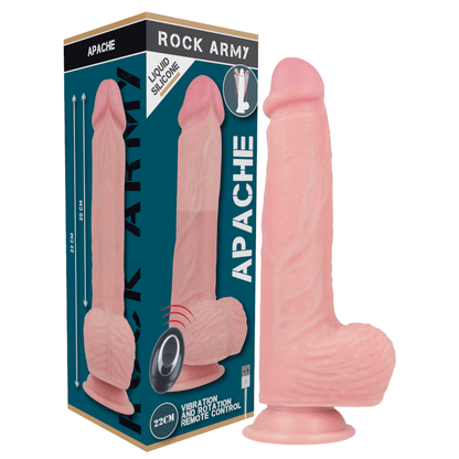 ROCKARMY - HARNESS + LIQUID SILICONE VIBRATOR PREMIUM APACHE REMOTE CONTROL 20.5 CM - O - 4.62 CM - Kink&Play