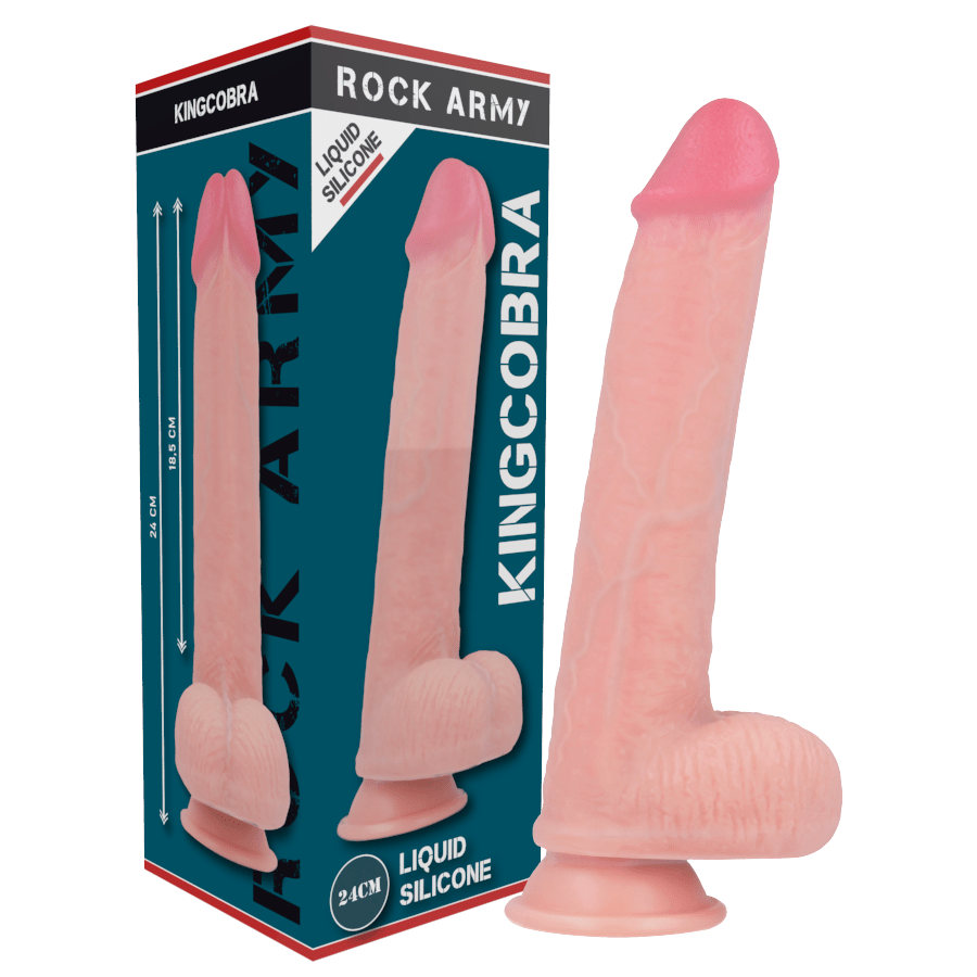 ROCKARMY - LIQUID SILICONE PREMIUM KINGCOBRA REALISTIC 24 CM - O - 4.77 CM - Kink&Play