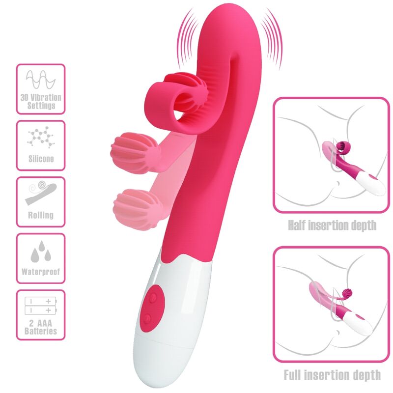 ROMANCE - PINK VIBRATOR AND STIMULATOR 30 SPEEDS - Kink&Play