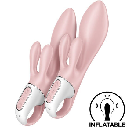 SATISFYER - AIR PUMP BUNNY 3 INFLATABLE RABBIT VIBRATOR PINK - Kink&Play
