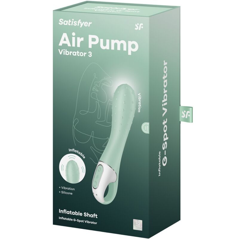 SATISFYER - AIR PUMP VIBRATOR 3 INFLATABLE G POINT MINT - Kink&Play
