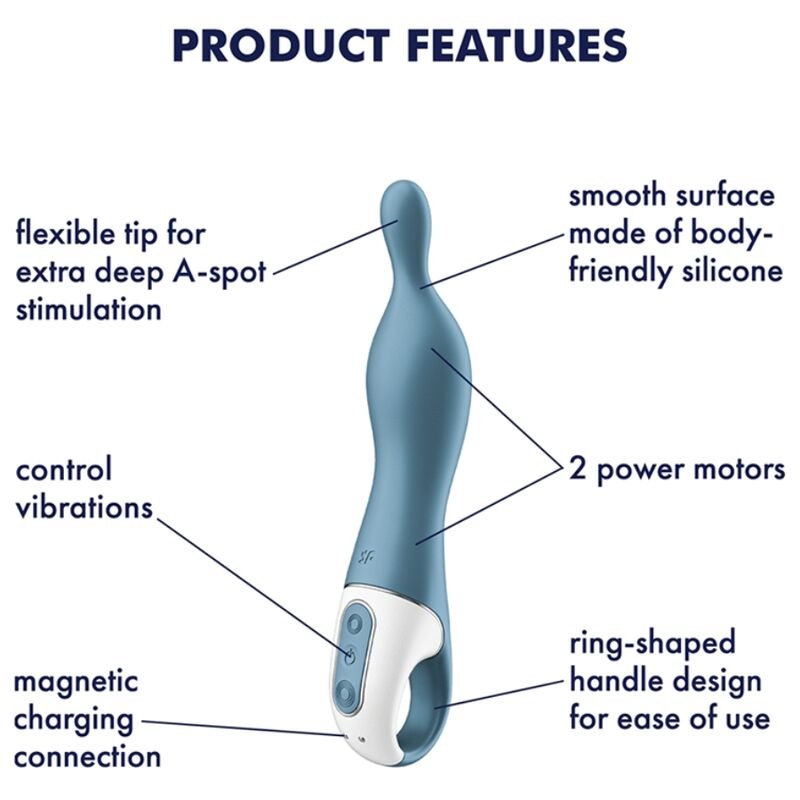 SATISFYER - AMAZING 1 ASPOT VIBRATOR BLUE - Kink&Play