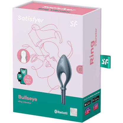 SATISFYER - BULLSEYE RING VIBRATOR APP GREY - Kink&Play