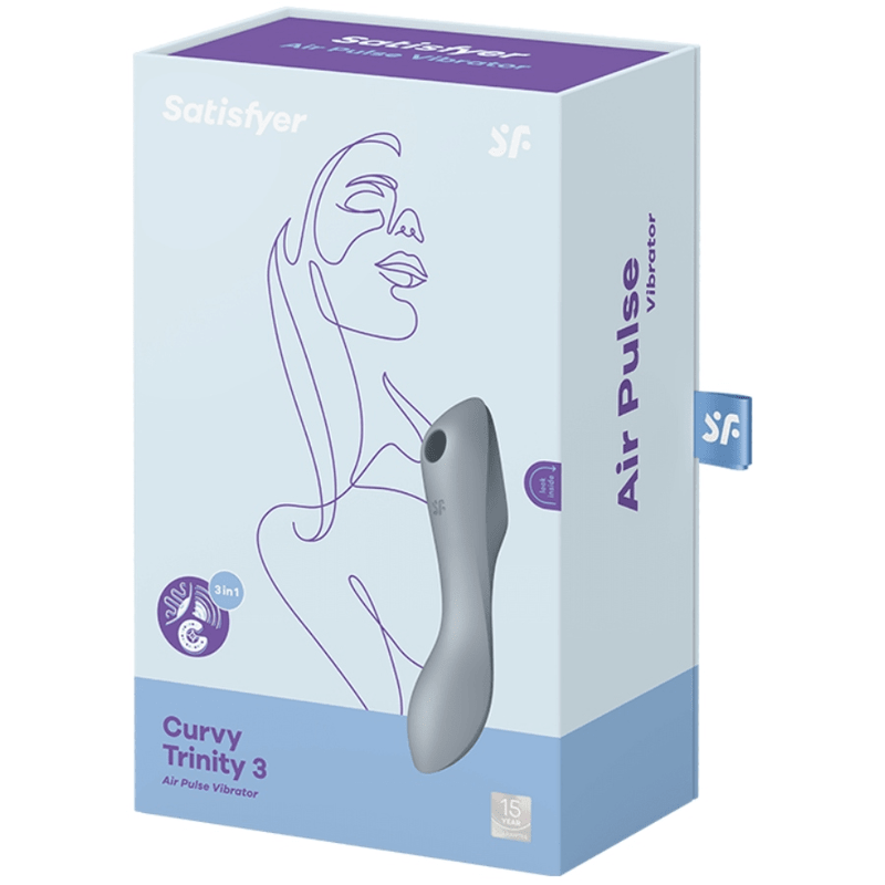 SATISFYER - CURVY TRINITY 3 AIR PULSE VIBRATOR GREY - Kink&Play