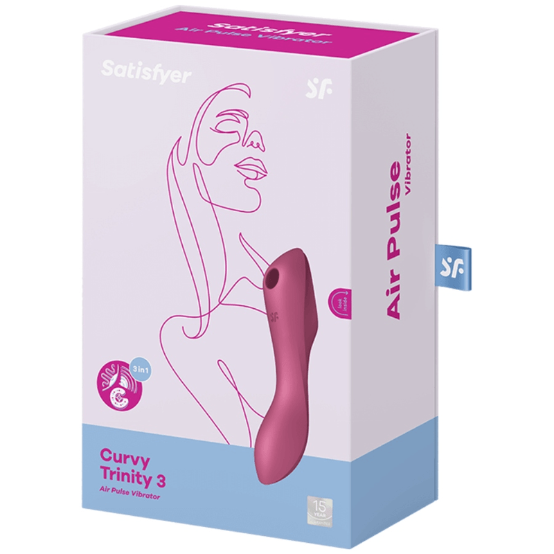 SATISFYER - CURVY TRINITY 3 AIR PULSE VIBRATOR RED - Kink&Play