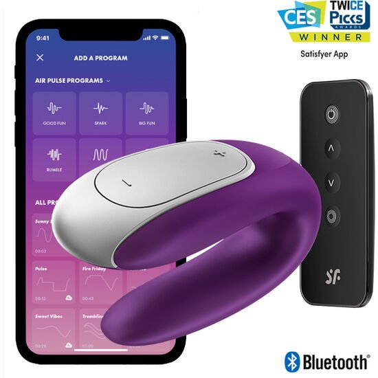 SATISFYER - DOUBLE FUN PARTNER VIBRATOR PURPLE - Kink&Play