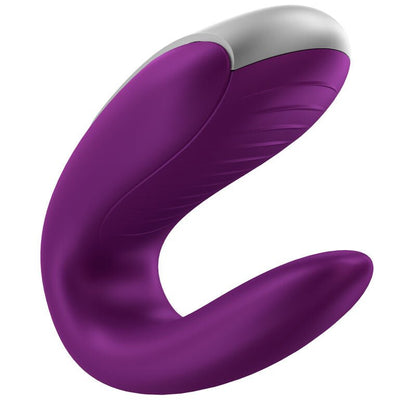 SATISFYER - DOUBLE FUN PARTNER VIBRATOR PURPLE - Kink&Play