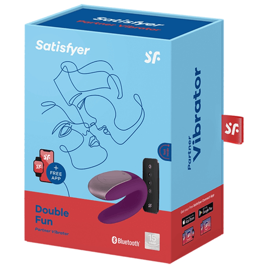 SATISFYER - DOUBLE FUN PARTNER VIBRATOR PURPLE - Kink&Play