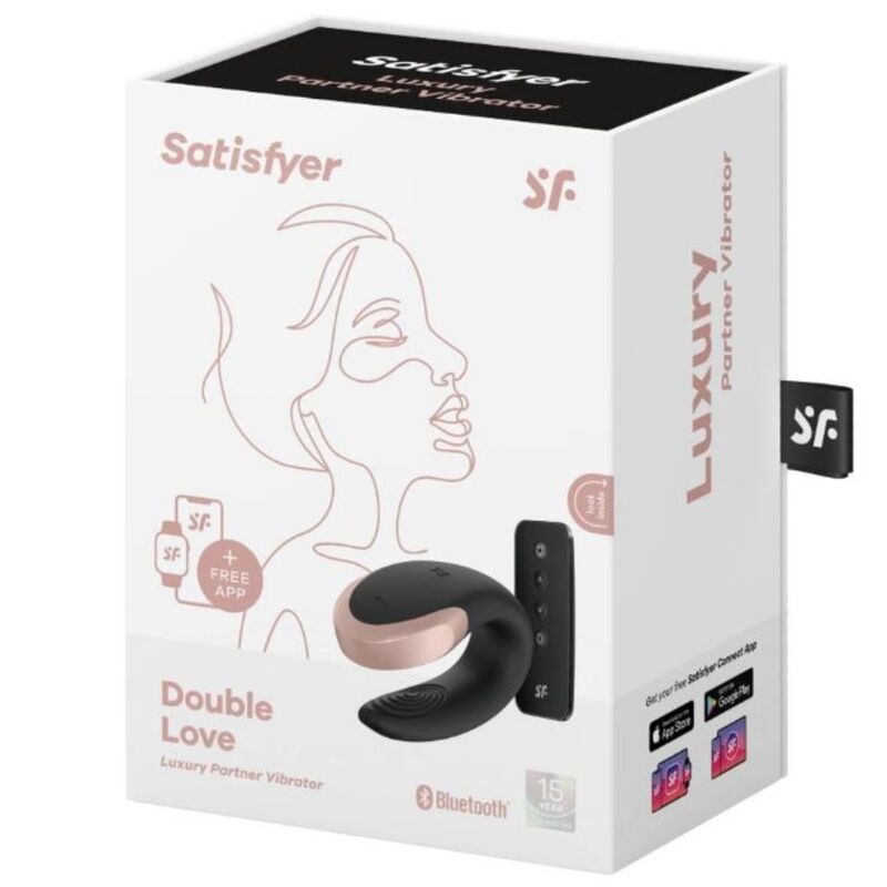 SATISFYER - DOUBLE LOVE LUXURY PARTNER VIBRATOR BLACK - Kink&Play