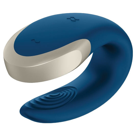 SATISFYER - DOUBLE LOVE LUXURY PARTNER VIBRATOR BLUE - Kink&Play