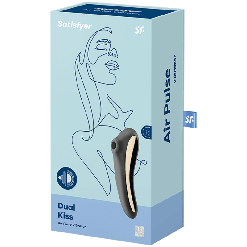 SATISFYER - DUAL KISS AIR PULSE VIBRATOR BLACK - Kink&Play