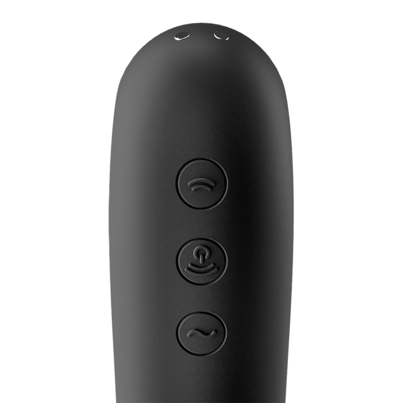 SATISFYER - DUAL KISS AIR PULSE VIBRATOR BLACK - Kink&Play