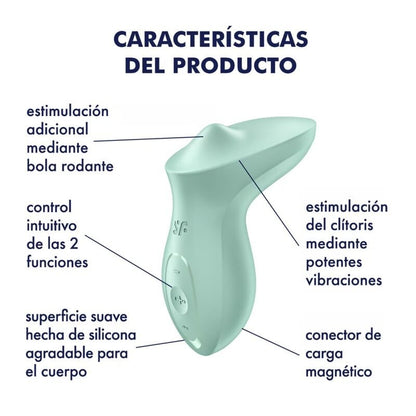 SATISFYER - EXCITERRR LAY - ON CLITORIS MINT VIBRATOR - Kink&Play