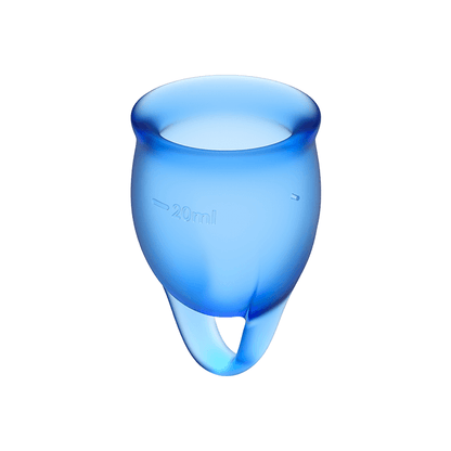 SATISFYER - FEEL CONFIDENT MENSTRUAL CUP DARK BLUE 15 + 20 ML - Kink&Play
