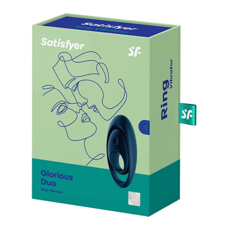 SATISFYER - GLORIOUS DUO RING VIBRATOR BLUE - Kink&Play