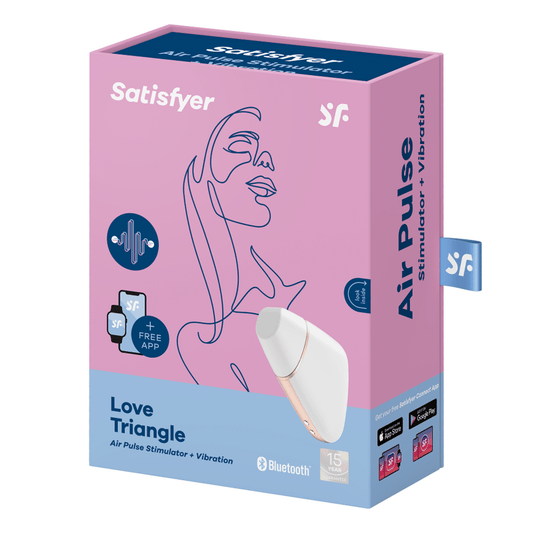 SATISFYER - LOVE TRIANGLE AIR PULSE STIMULATOR & VIBRATOR BLACK - Kink&Play