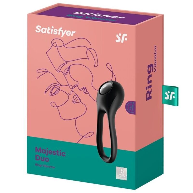 SATISFYER - MAJESTIC DUO RING VIBRATOR BLACK - Kink&Play