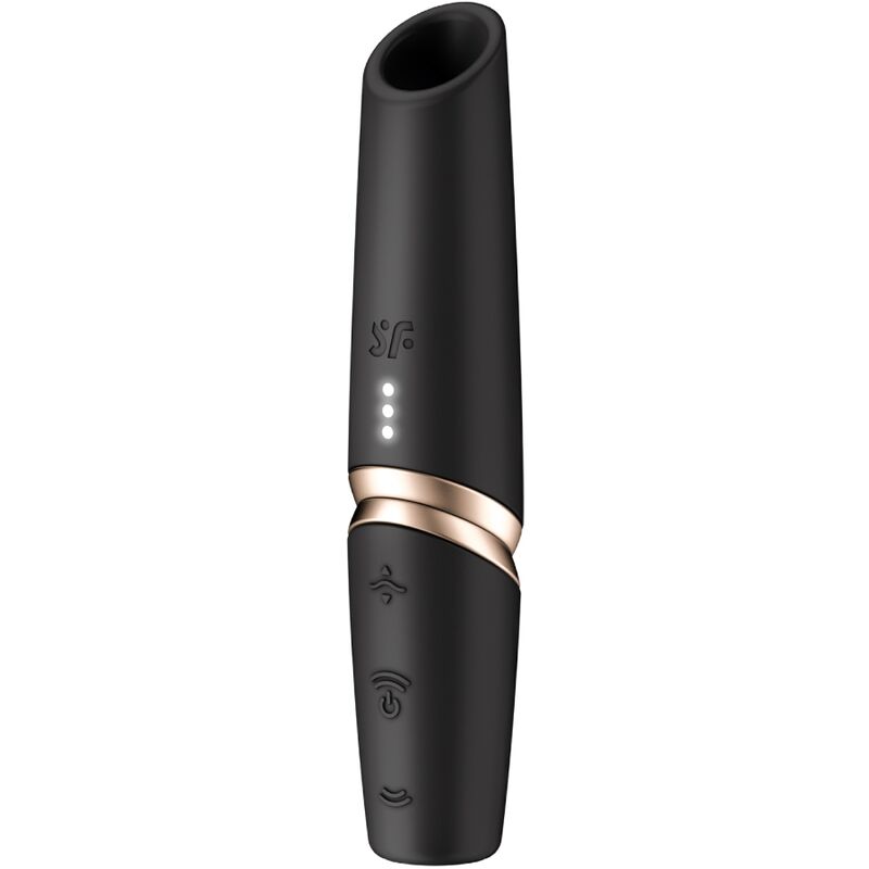 SATISFYER - PERFECT KISS WAVE CLITORIS STIMULATOR BLACK / GOLD - Kink&Play