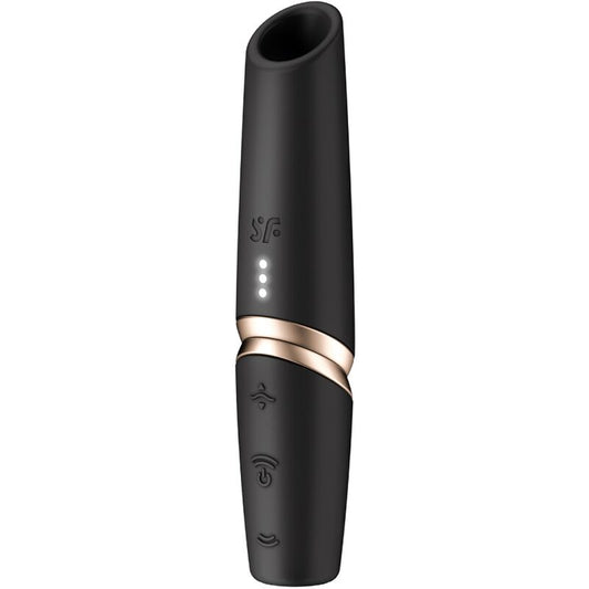 SATISFYER - PERFECT KISS WAVE CLITORIS STIMULATOR BLACK / GOLD - Kink&Play