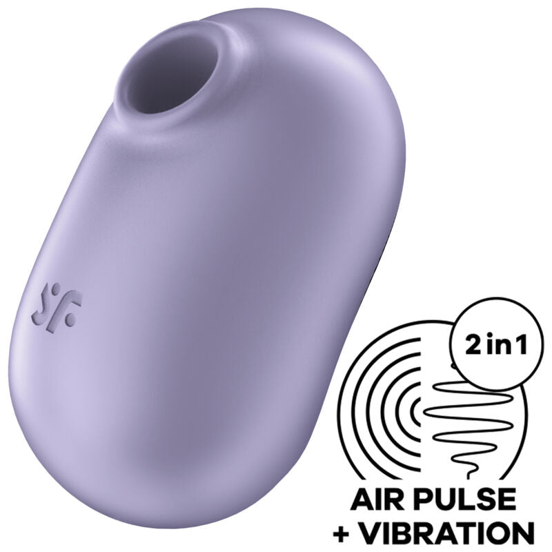 SATISFYER - PRO TO GO 2 DOUBLE AIR PULSE STIMULATOR & VIBRATOR VIOLET - Kink&Play