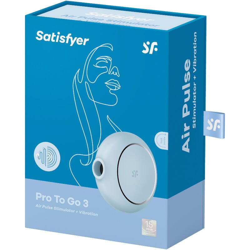 SATISFYER - PRO TO GO 3 DOUBLE AIR PULSE STIMULATOR & VIBRATOR BLACK - Kink&Play