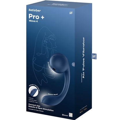 SATISFYER - PRO+ WAVE 4 G - SPOT & AIR PULSE STIMULATOR FREE APP DARK BLUE - Kink&Play