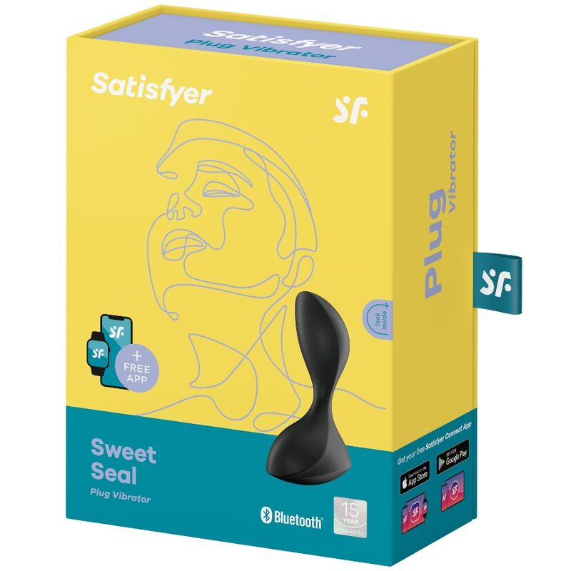 SATISFYER - SWEET SEAL VIBRATING PLUG APP BLACK - Kink&Play
