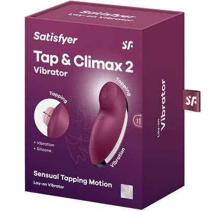 SATISFYER - TAP & CLIMAX 2 VIBRATOR & STIMULATOR RED - Kink&Play