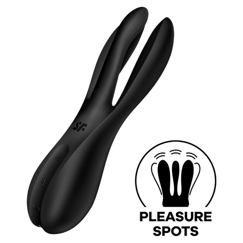 SATISFYER - THREESOME 2 VIBRATOR BLACK - Kink&Play
