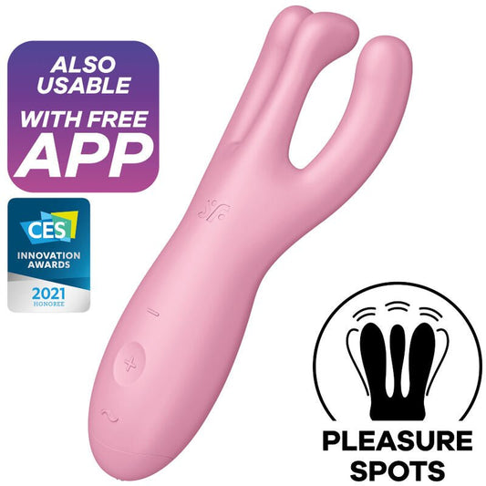 SATISFYER - THREESOME 4 VIBRATOR APP PINK - Kink&Play