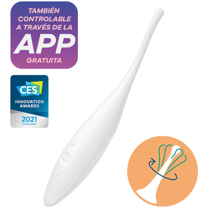 SATISFYER - TWIRLING JOY CLIT TIP VIBRATOR WHITE - Kink&Play