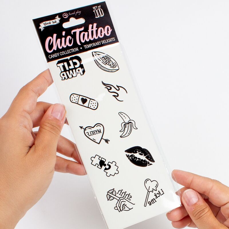 SECRET PLAY - SET OF 10 CANDY COLLECTION TEMPORARY TATTOOS - Kink&Play