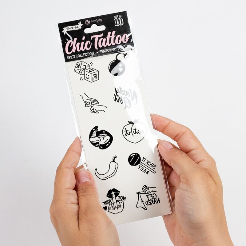 SECRET PLAY - SET OF 10 SPICY COLLECTION TEMPORARY TATTOOS - Kink&Play