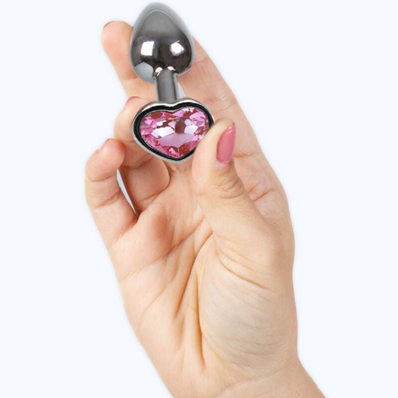 SECRETPLAY - METAL BUTT PLUG FUCHSIA HEART SMALL SIZE 7 CM - Kink&Play