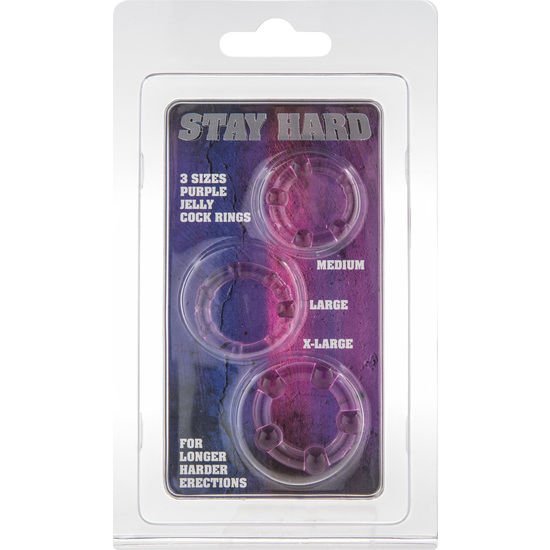 SEVEN CREATIONS - SET OF THREE LILAC PENIS RINGS - Kink&Play