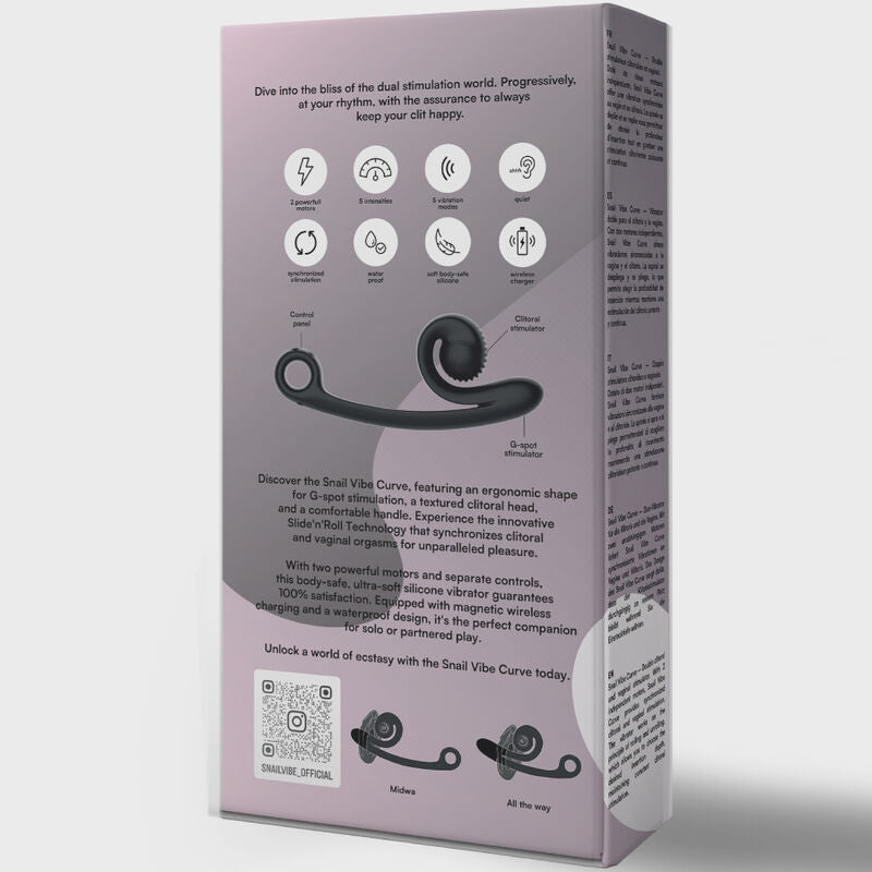 SNAIL VIBE - CURVE VIBRATOR BLACK - Kink&Play