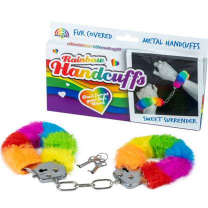 SPENCER & FLEETWOOD - RAINBOW LINED METAL HANDCUFFS - Kink&Play
