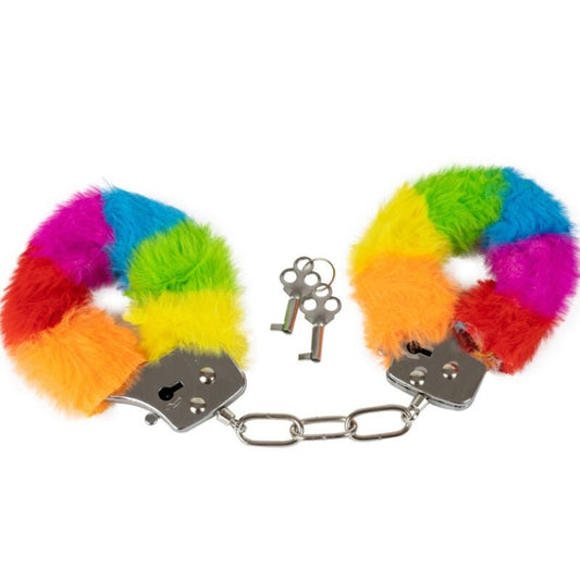 SPENCER & FLEETWOOD - RAINBOW LINED METAL HANDCUFFS - Kink&Play