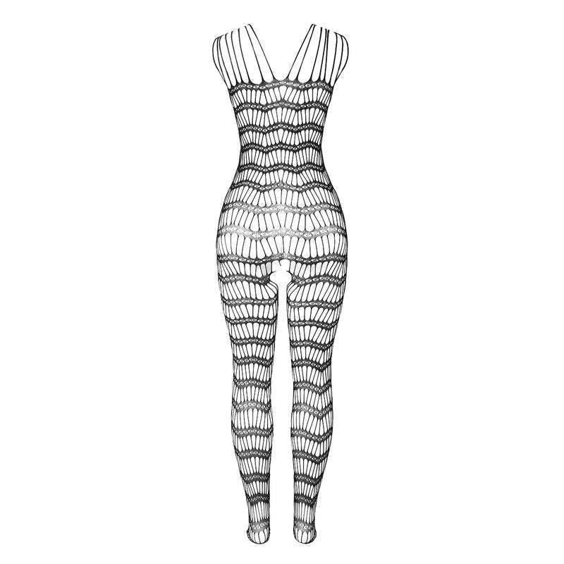 SUBBLIME - 951696 FISHNET CROTCHLESS BODYSTOCKING WITH STRAPS ON THE SHOULDERS BLACK ONE SIZE - Kink&Play