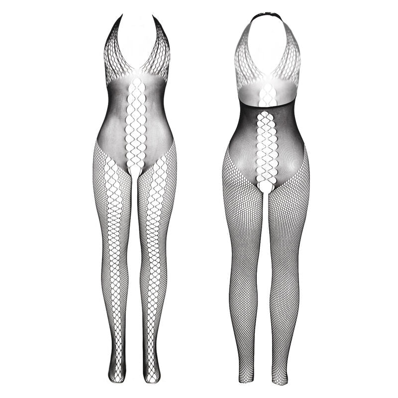 SUBBLIME - 951832 BODYSTOCKING WITH OPEN BACK AND CROSS DETAILS BLACK ONE SIZE - Kink&Play