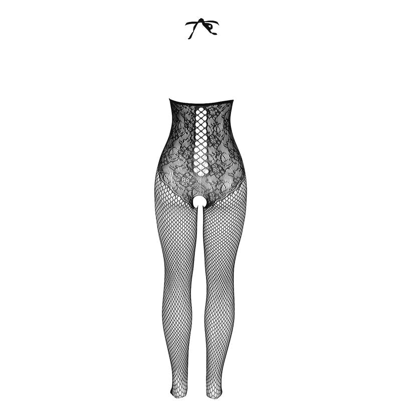 SUBBLIME - 951849 OPEN CUP FISHNET BODYSTOCKING AND HALTER NECK BLACK ONE SIZE - Kink&Play