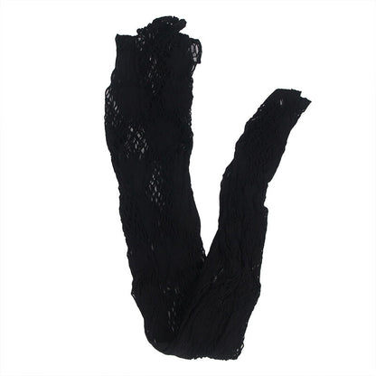 SUBBLIME - 952129 FISHNET BODYSTOCKING WITH DRESS DESIGN AND FLORAL DETAILS BLACK ONE SIZE - Kink&Play