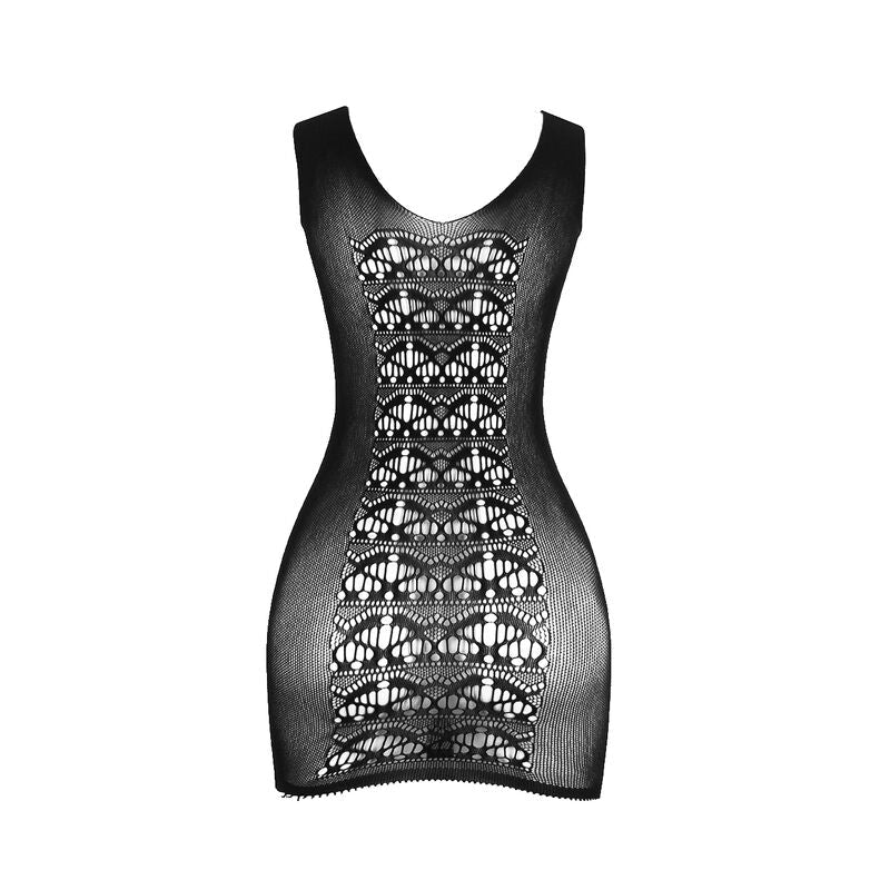 SUBBLIME - 952167 SHORT ELASTIC FISHNET DRESS BLACK ONE SIZE - Kink&Play