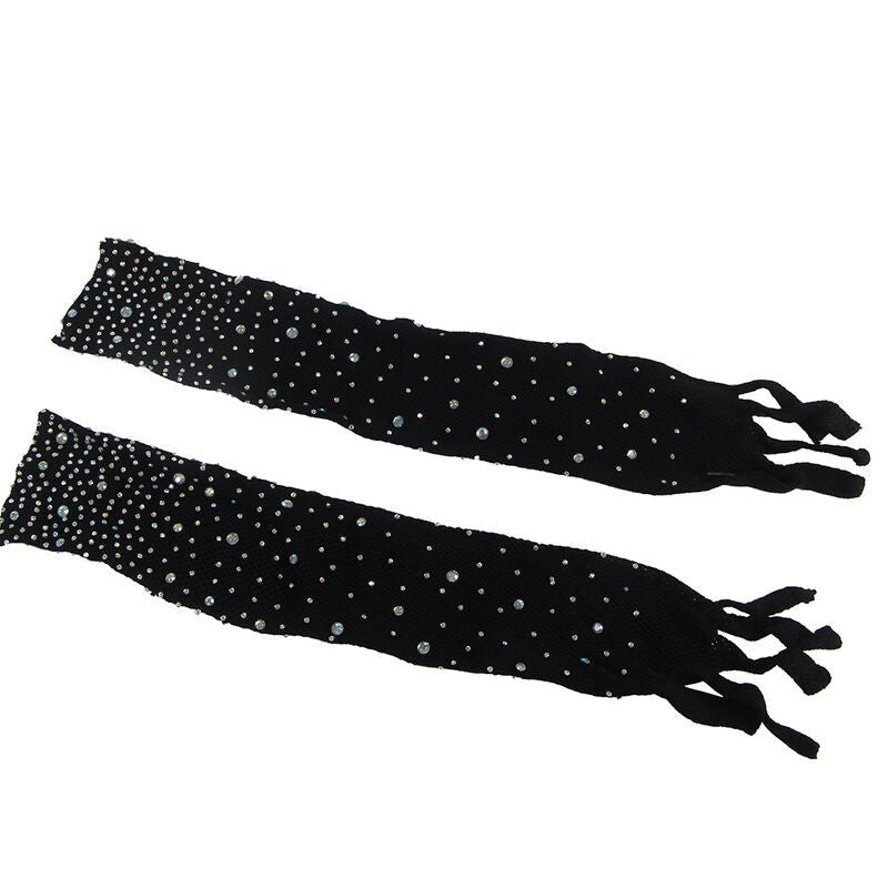 SUBBLIME - 952174 FISHNET BODYSTOCKING WITH GLOVES AND DIAMONDS BLACK ONE SIZE - Kink&Play