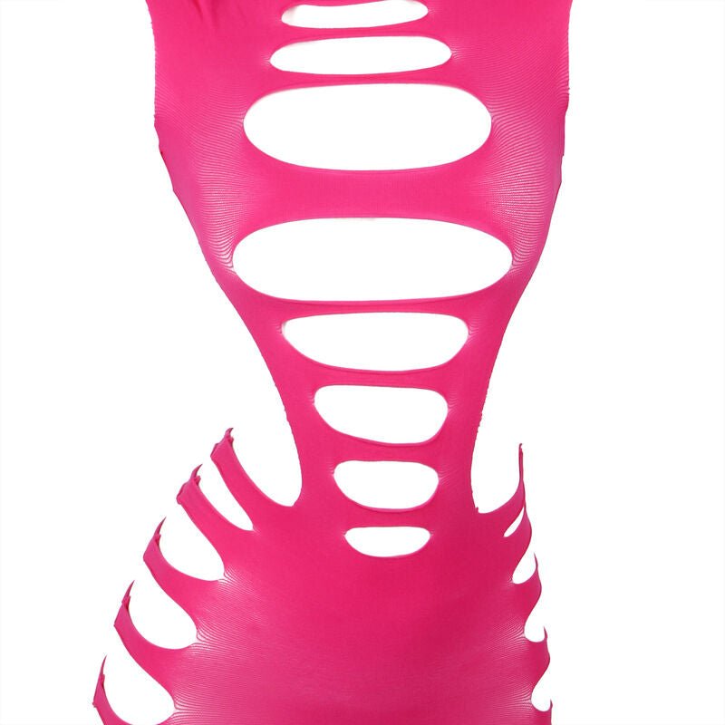 SUBBLIME - 952273 LONG SLEEVE ELASTIC FISHNET DRESS PINK ONE SIZE - Kink&Play